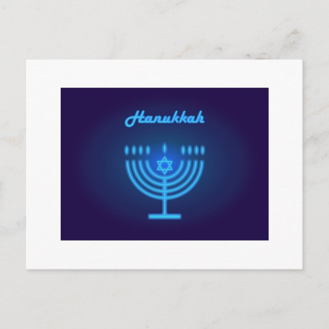 Lycklig Hanukkah-festivalen i Ljus, Menorah-Logoty Vykort (Framsida)