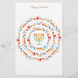 Lycklig Hanukkah-festivalen i Party, ljus Beval Brevpapper