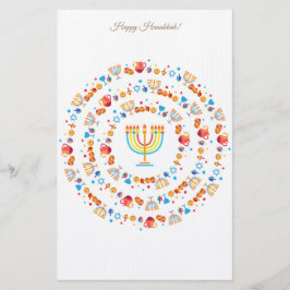 Lycklig Hanukkah-festivalen i Party, ljus Beval Brevpapper