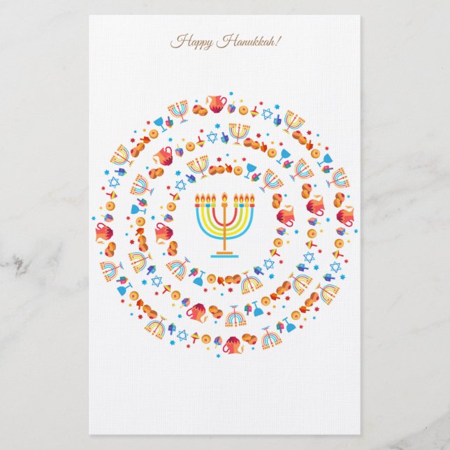 Lycklig Hanukkah-festivalen i Party, ljus Beval Brevpapper (Framsida)