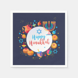 Lycklig Hanukkah-festivalen i Party, ljus Beval Pappersservett