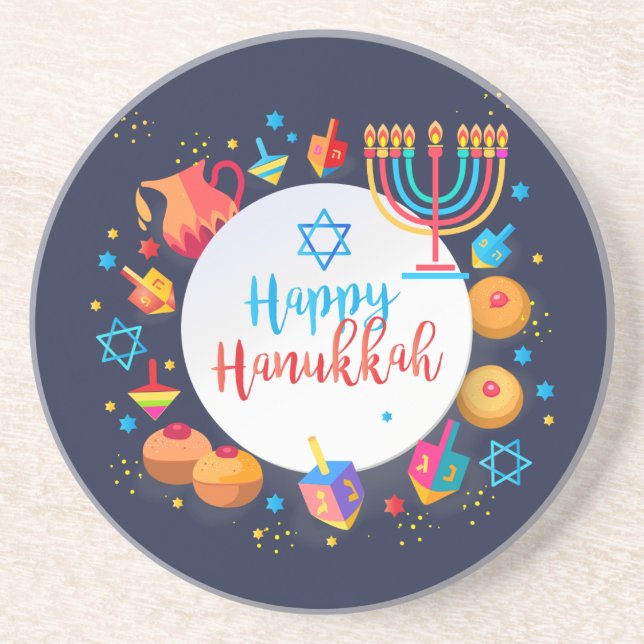 Lycklig Hanukkah-festivalen i Party, ljus Beval Underlägg (Framsidan)