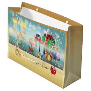 Lycklig Hanukkah-festivalen Ljus Guld Large