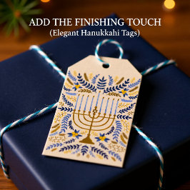 Lycklig Hanukkah Festive Menorah Gift Märkres Presentetikett