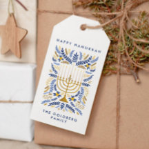 Lycklig Hanukkah Festive Watercolor Menorah FOLIAG