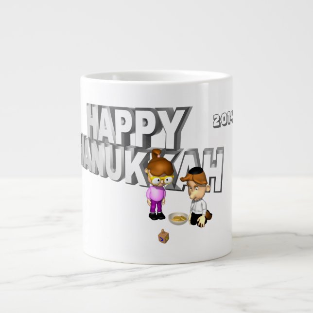 Lycklig Hanukkah Firande - Jumbo Mugg (Framsidan)