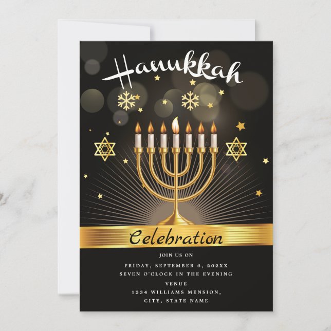 Lycklig Hanukkah Firande Party Inbjudningar (Framsida)