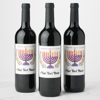 Lycklig Hanukkah Flaska etiketter