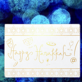 Lycklig Hanukkah Folierat Kort