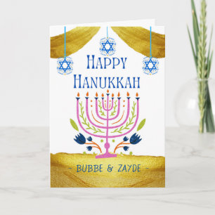 Lycklig Hanukkah för morföräldrar Customize Kort