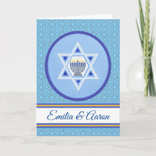 Lycklig Hanukkah för par lägg till Namn Kort