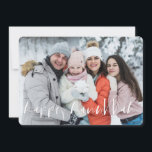 Lycklig Hanukkah Foto av familjen Simple Cursive A Julkort<br><div class="desc">Sammansatt av kursivt skript och sans serif-typografi. hälsning"Lycklig Hanukkah" är ett handskript. Lägg till familjens anpassningsbar foto och lägg till familjen namn</div>