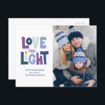lycklig Hanukkah-fotokort för "Kärlek och ljus", H Helg Vykort<br><div class="desc">lycklig Hanukkah Photo Helgdag design "Kärlek and Light".</div>