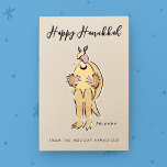 Lycklig Hanukkah från Helgdag Armadillo Helg Vykort<br><div class="desc">Lycklig Hanukkah från Helgdag Armadillo! Den här roliga FRIENDS™-grafiken har Ross som Helgdag Armadillo.</div>