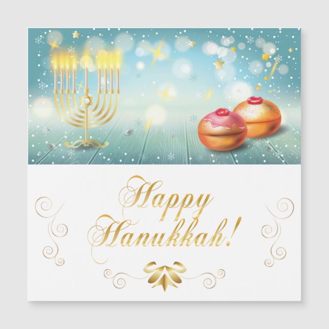 Lycklig Hanukkah Frstival festive dekoration magne (Framsida)