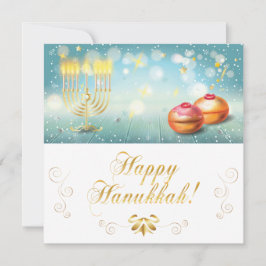 Lycklig Hanukkah Frstival festive Guld Menorah CAR