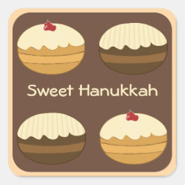Lycklig Hanukkah Fyrkantigt Klistermärke