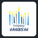 LYCKLIG HANUKKAH FYRKANTIGT KLISTERMÄRKE<br><div class="desc">Det här är en vacker bild för Lycklig Hanukkah. Använda den här designen till ge som gåva.</div>