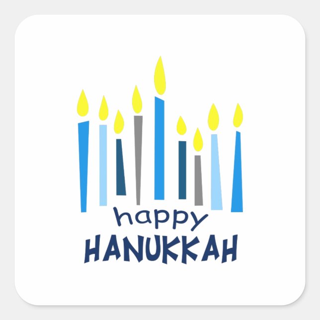 LYCKLIG HANUKKAH FYRKANTIGT KLISTERMÄRKE (Framsida)