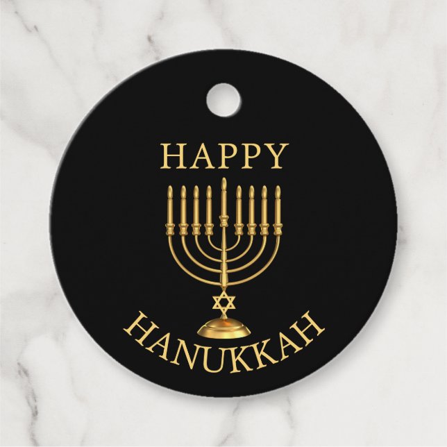 Lycklig Hanukkah Gåvor Etiketter (Framsida)