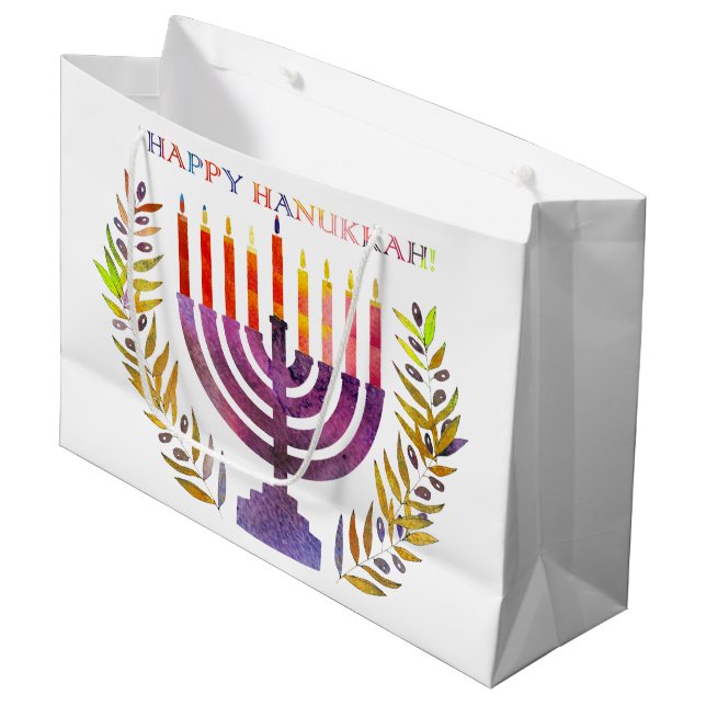Lycklig Hanukkah Gift Bags (Framsidan Vinklad)