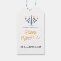 Lycklig Hanukkah Gift-Märkrn - anpassa namn