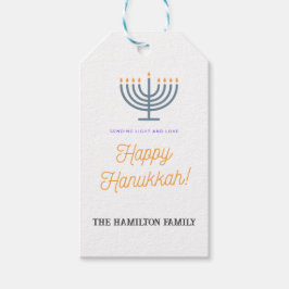 Lycklig Hanukkah Gift-Märkrn - anpassa namn Presentetikett
