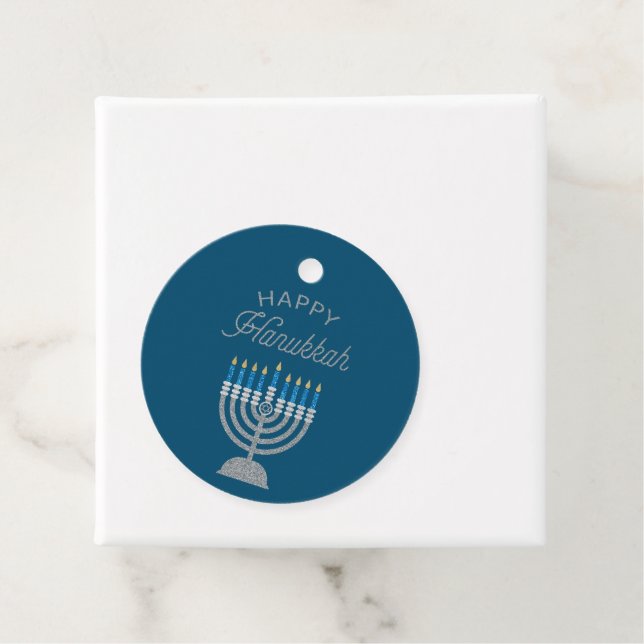 Lycklig Hanukkah Glitter Gåvor Etiketter (På plats)