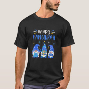 Lycklig Hanukkah Gnome Menorah Dreidel jul Xma T Shirt