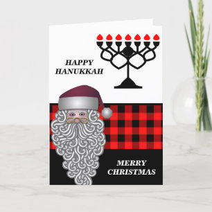 Lycklig Hanukkah & God jul Helgdag Card Helgkort