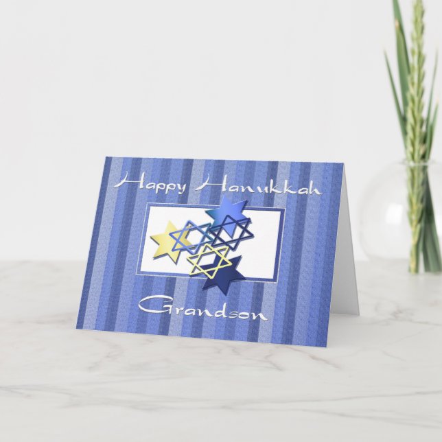 Lycklig Hanukkah Grandson Card Helgkort (Framsida)