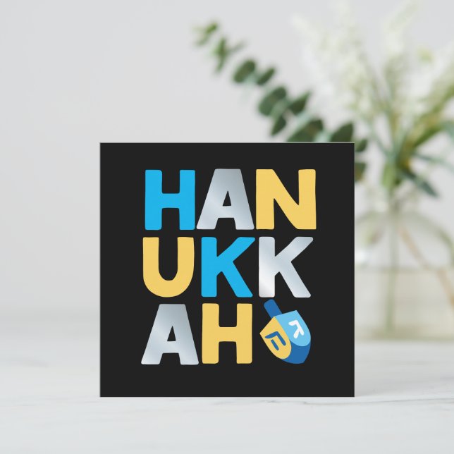 Lycklig Hanukkah Greeting Card (Stående Fram)