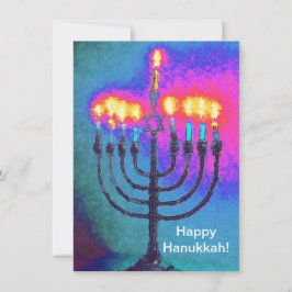 Lycklig Hanukkah! Gretting eller tack. Tack Kort