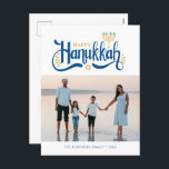 ’Lycklig Hanukkah’ Guld Menorah Helg Vykort<br><div class="desc">"Lycklig Hanukkah" Guld Menorah-design.</div>