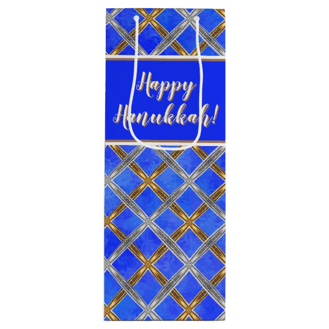 Lycklig Hanukkah Guld, Silver och White Laced (Framsidan)