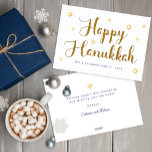 Lycklig Hanukkah Guld skript Julkort<br><div class="desc">Guld-skriptkort för lycklig Hanukkah Helgdag</div>