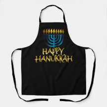 Lycklig Hanukkah Guld Teal Menorah