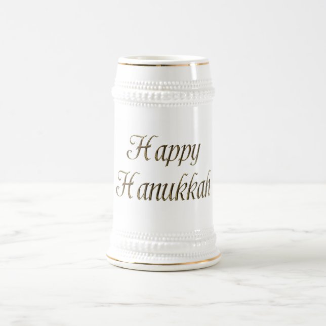 Lycklig Hanukkah Guld Typography Elegant Chanukah Sejdel (Center)