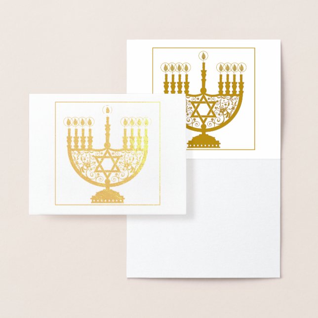 LYCKLIG HANUKKAH-guldkort Folierat Kort (Display)