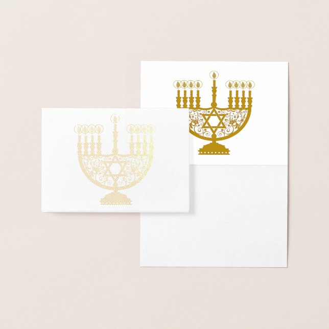 LYCKLIG HANUKKAH-guldkort Folierat Kort (Display)