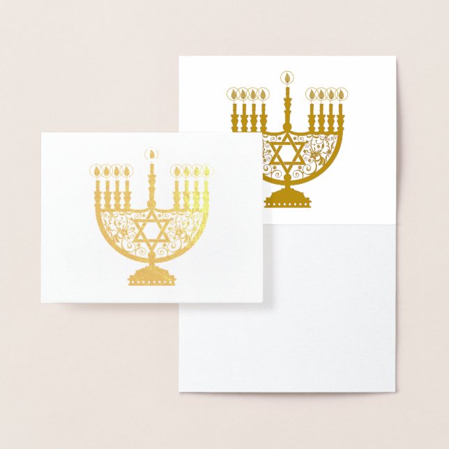 LYCKLIG HANUKKAH-guldkort Folierat Kort (Display)