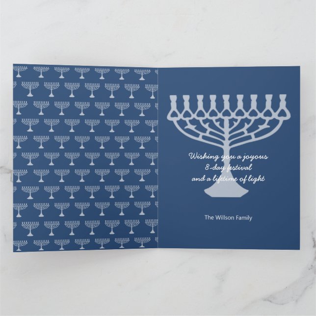 Lycklig Hanukkah Hälsning Kort (Inuti)