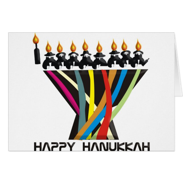 Lycklig Hanukkah Hälsningskort (Framsidan Horizontal)