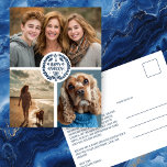 Lycklig Hanukkah Hand-Drawn ANPASSNINGSBAR 3 PHOTO Vykort<br><div class="desc">Hoppas du gillar den här helgdag. Lägg till egna foton längst fram genom att klicka på "Anpassa den här mallen". Se till att du ordnar dina foton under cirkelbild och teckningar. Allt är justerbart. Redigera även texten på baksidan genom att klicka på "anpassa" och ändra färgen för teckensnitt och bakgrund....</div>