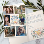 LYCKLIG HANUKKAH Hand Drawn ANPASSNINGSBAR 6 PHOTO Helgkort<br><div class="desc">Hoppas du gillar den här handdragna helgdag. Klicka på "anpassa" om du vill redigera och lägga till egna foton och text både framtill och inuti. Ta bort eller flytta teckningssymboler på insidan och baksidan om du vill. Tillgänglig även som digital nedladdning som ska skickas via e-post eller textmeddelande och spara...</div>