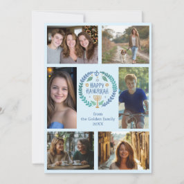 LYCKLIG HANUKKAH Hand Drawn ANPASSNINGSBAR 6 PHOTO Julkort