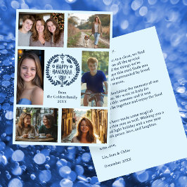 LYCKLIG HANUKKAH Hand Drawn ANPASSNINGSBAR 6 PHOTO Julkort