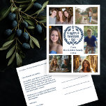 LYCKLIG HANUKKAH Hand Drawn ANPASSNINGSBAR 6 PHOTO Vykort<br><div class="desc">Hoppas du gillar den här helgdag. Klicka på "anpassa" om du vill redigera och lägga till egna foton och texter längst fram och bakåt. Kolla min butik för mer passande föremål som klistermärken, mugg, handdukar, pappra och andra helgdag. Tack för att du shoppar med mig! Om du vill ha någon...</div>