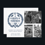 Lycklig Hanukkah Hand-Drawn ANPASSNINGSBAR PHOTOS  Vykort<br><div class="desc">Hoppas du gillar den här helgdag. Lägg till egna foton och text längst fram genom att klicka på "Anpassa den här mallen". Se till att ordna dina foton under "gruppen" som skapar gräns runt bilderna. Allt är justerbart. Lägg även till text på baksidan och ändra färgen för bakgrunden. Kolla min...</div>