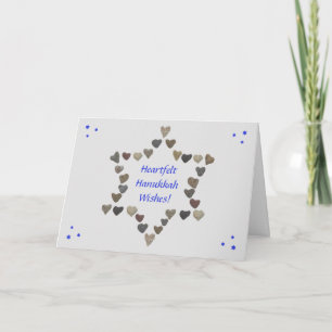 Lycklig Hanukkah Heart Sten Helgdag Kort